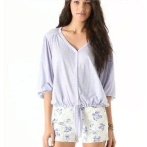 PAIGE Lola High Rise Cut Off Shorts Size 28 Blue / Purple Floral White Denim